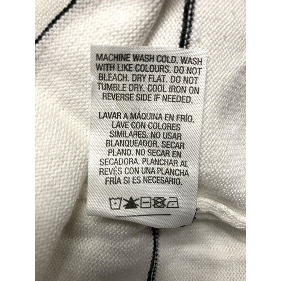 Basic Editions Womens Ribbed White & Black Sweater Size Large - Picture 3 of 6